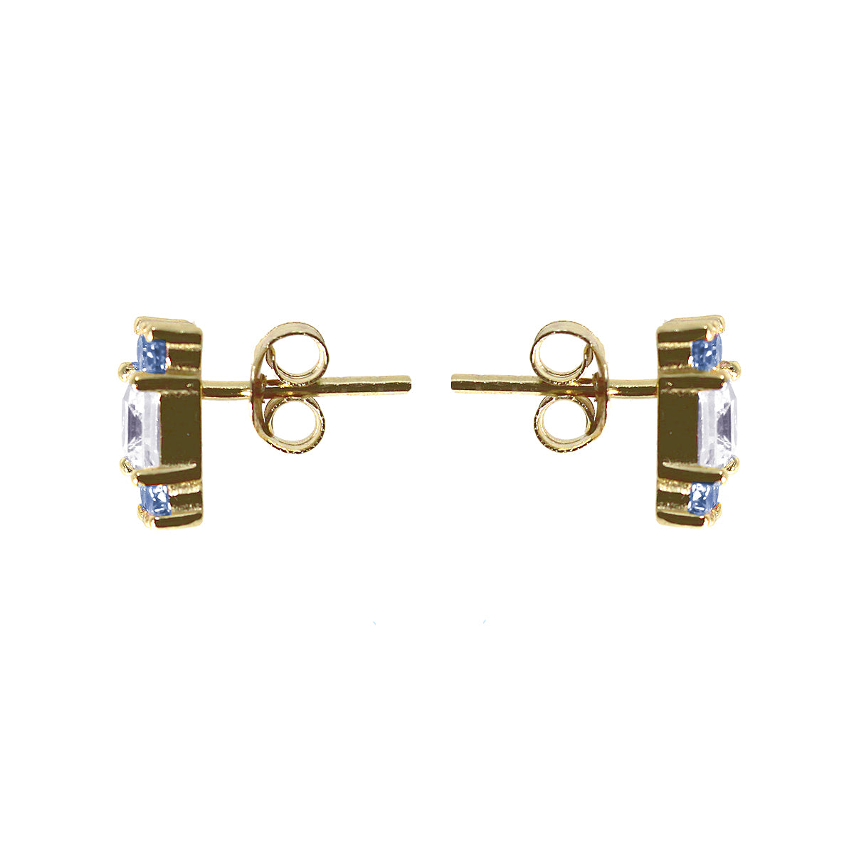 ARETES CORDOBA - Color Zafiro Marino y Cuarzo Regina Romero  Arete Para Dama