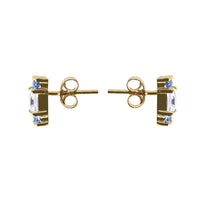 ARETES CORDOBA - Color Zafiro Marino y Cuarzo Regina Romero  Arete Para Dama