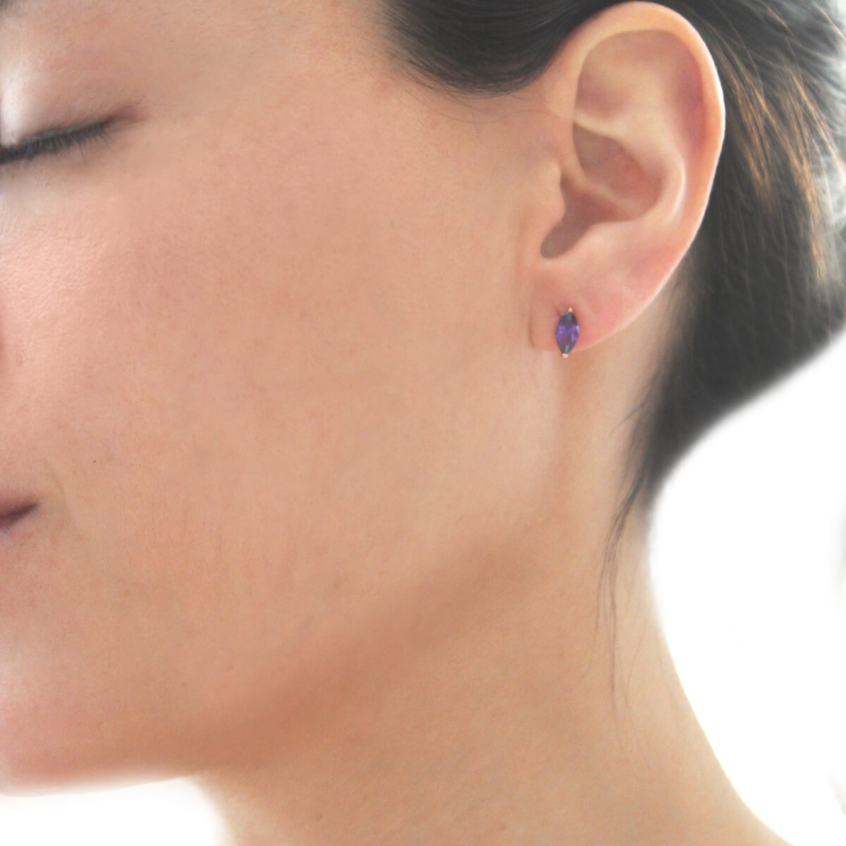 LYON EARRINGS - Amethyst and Gold Color Crystal Regina Romero Women's Earring