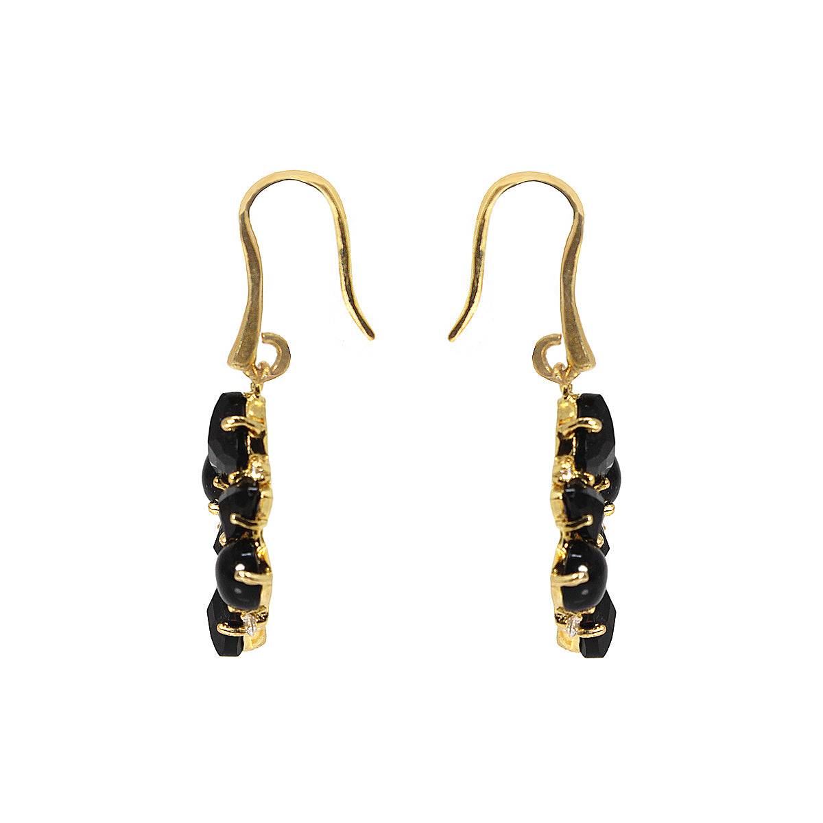 ARETES SANTORINI - Negro Onix y Dorado Regina Romero  Arete Para Dama