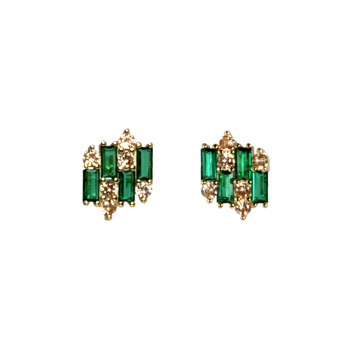 ARETES VARSOVIA - Verde Esmeralda y Dorado Regina Romero  Arete Para Dama