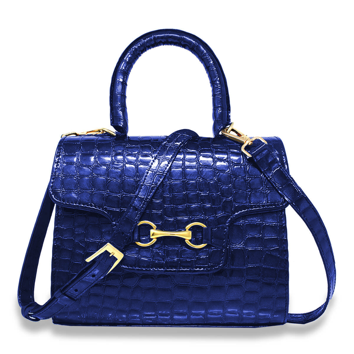 SELINA - Charol Azul Regina Romero Accesorio Bolso Para Dama en Piel