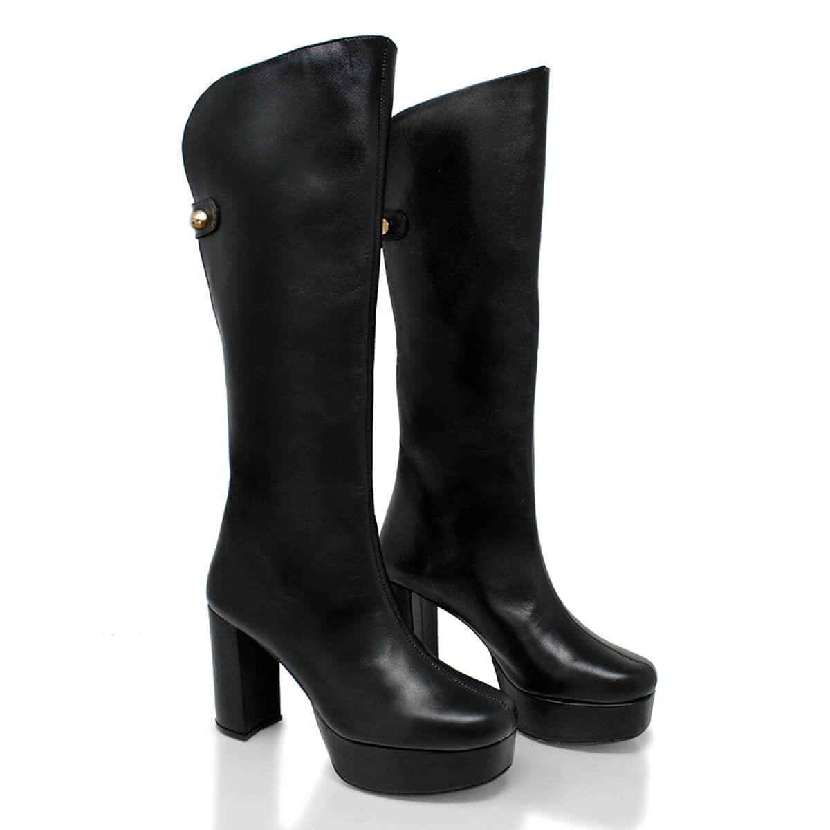 ALISHA 95 - Negro Regina Romero Zapato Bota Botin Plataforma Tacon Alto Para Dama en Piel