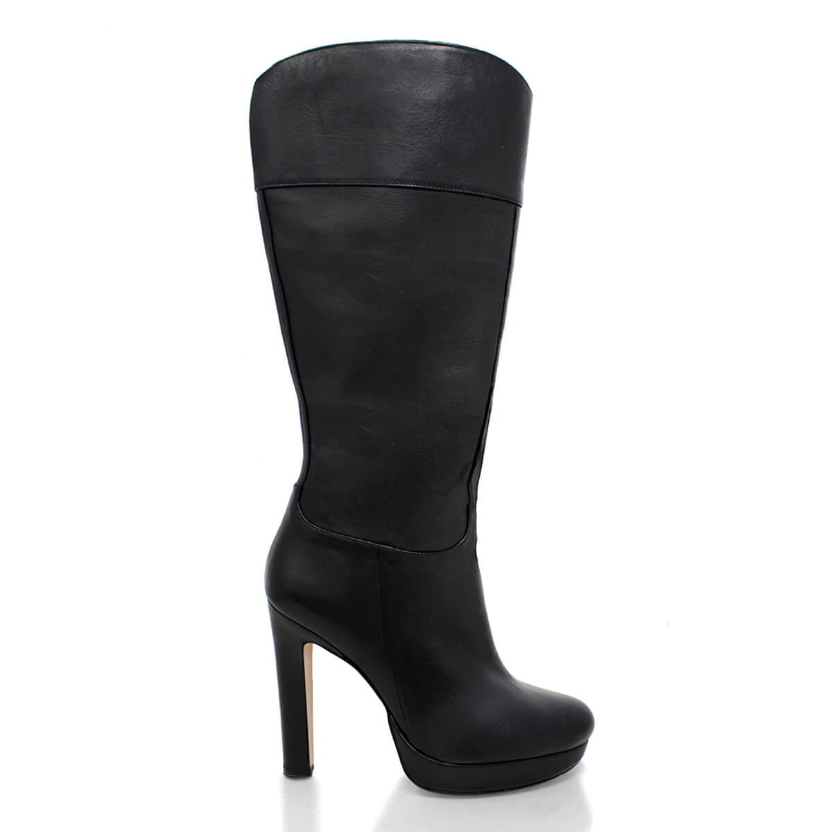 ANGELA 120 - Negro Regina Romero Zapato Bota Larga Tacon Alto Para Dama en Piel