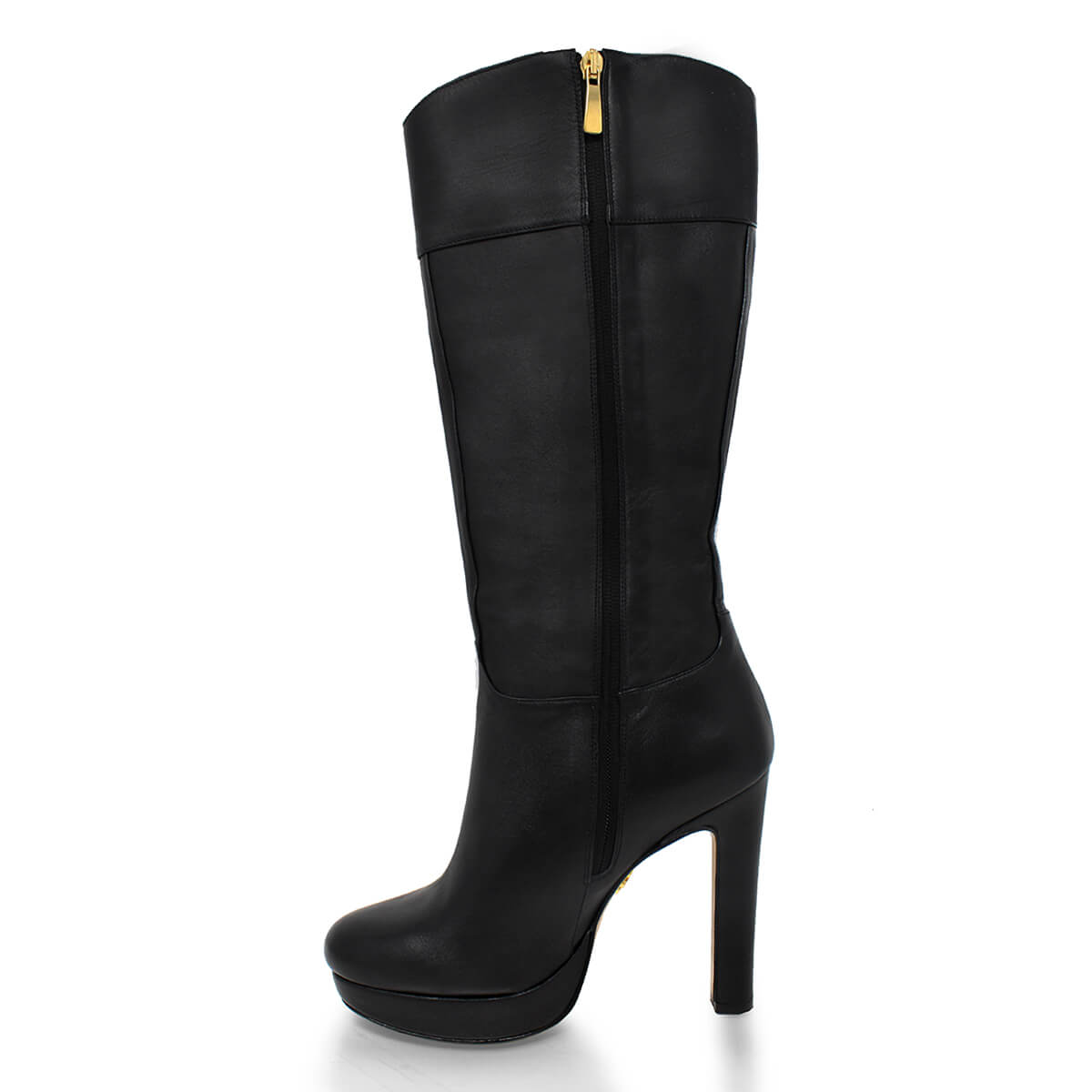 ANGELA 120 - Negro Regina Romero Zapato Bota Larga Tacon Alto Para Dama en Piel