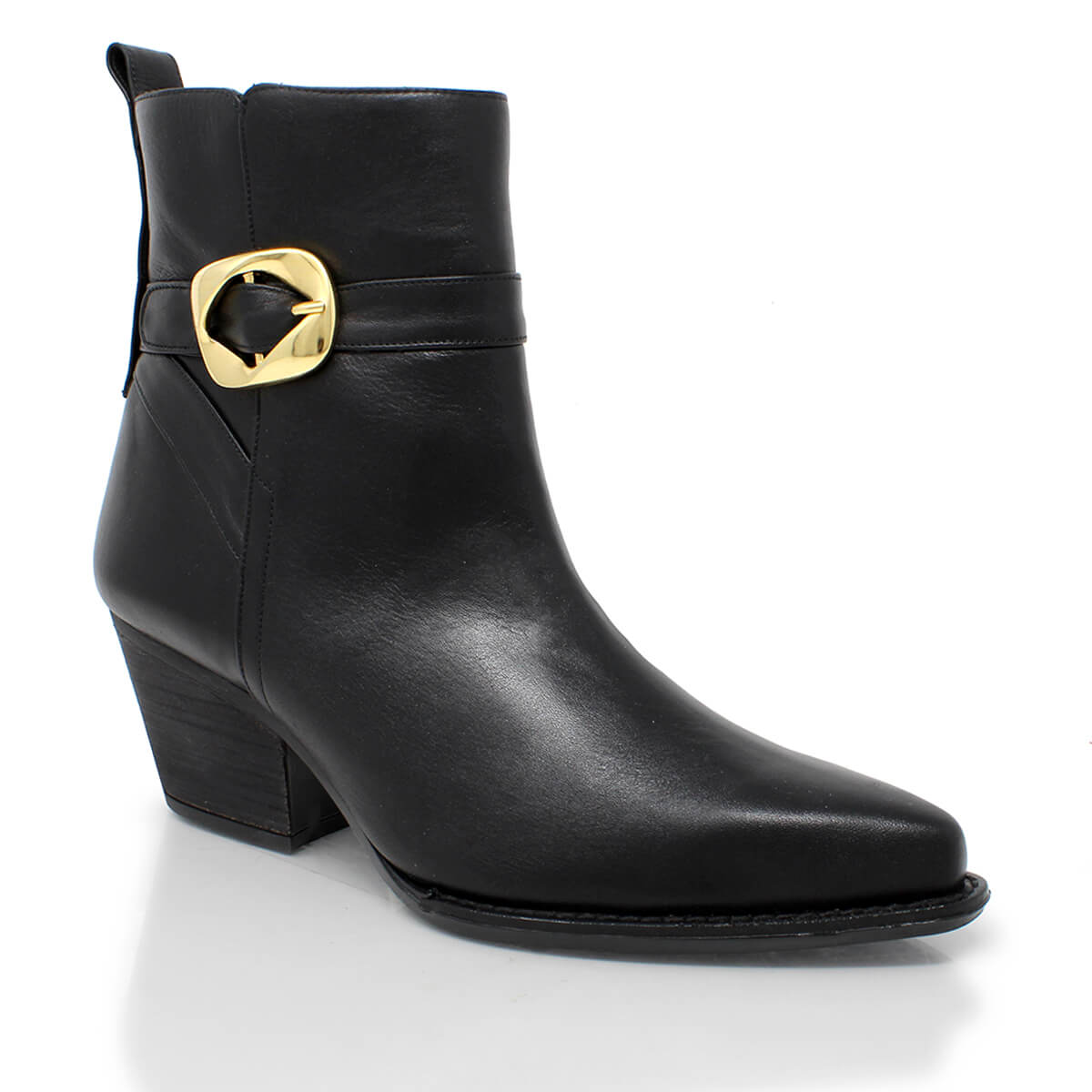 AUSTIN 60 - Negro Regina Romero Zapato Bota Botin Tacon Bajo Para Dama en Piel