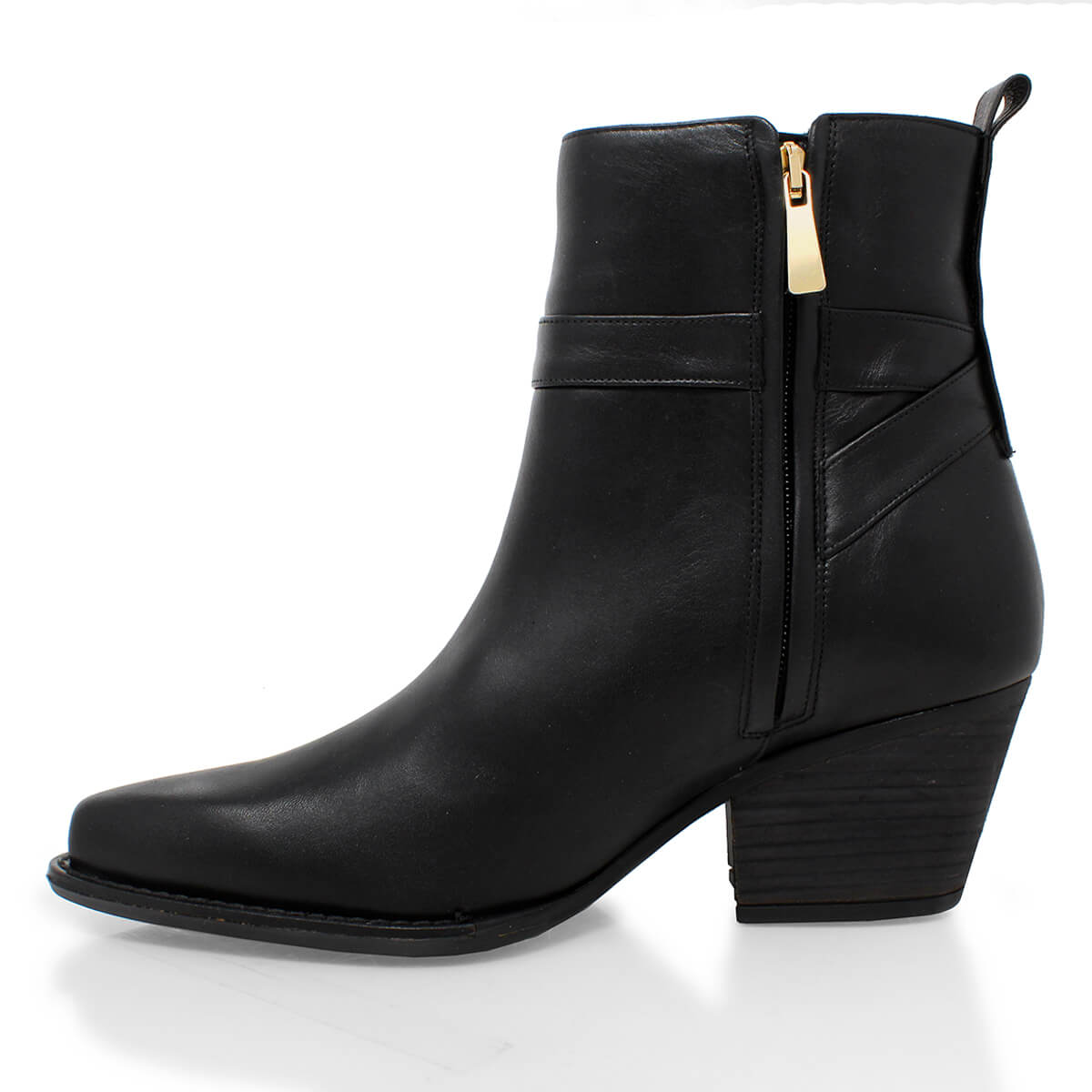 AUSTIN 60 - Negro Regina Romero Zapato Bota Botin Tacon Bajo Para Dama en Piel