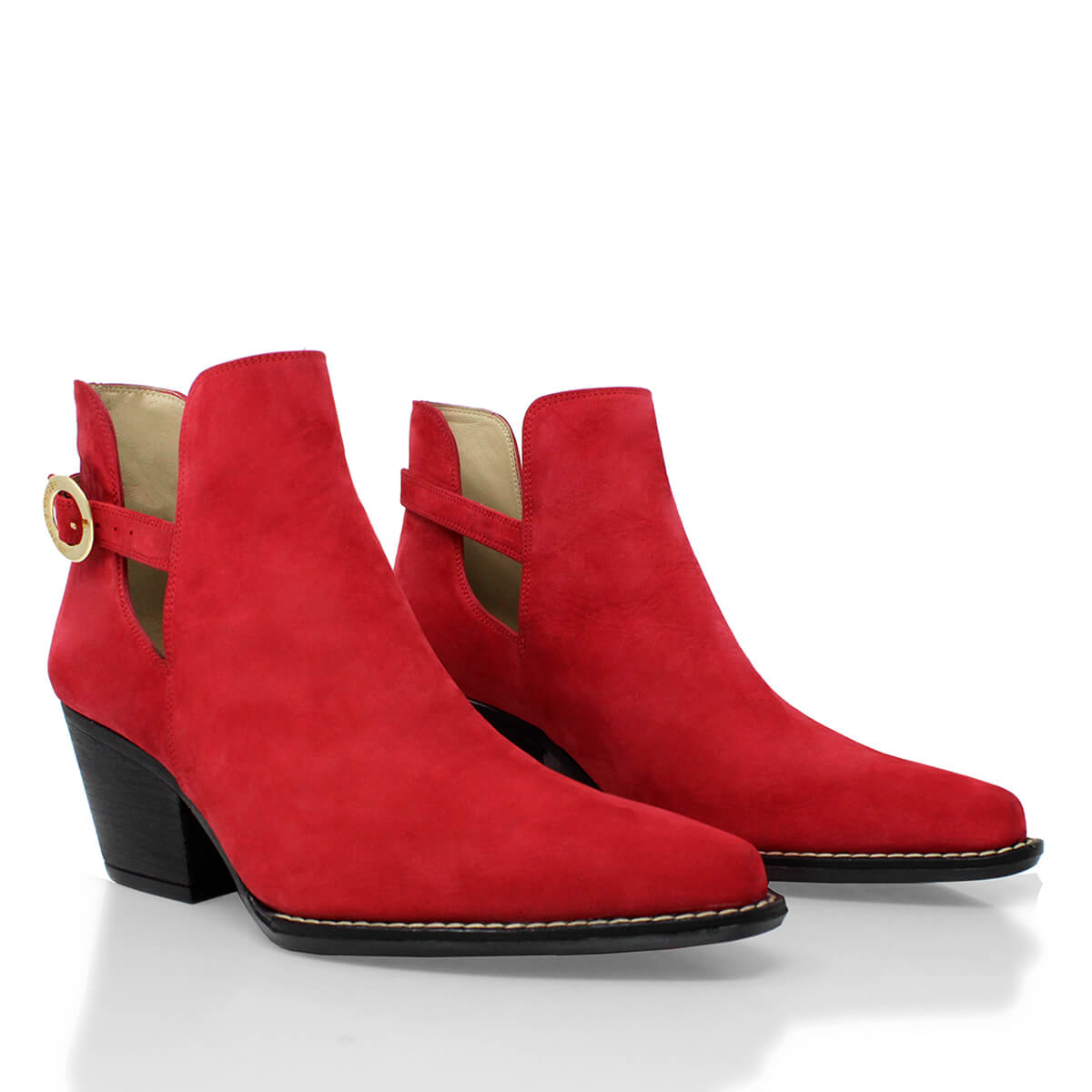 Botin discount tacon rojo