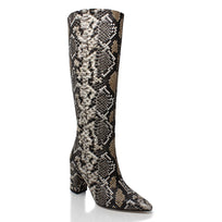 BROOKLYN 75 - Beige Regina Romero Zapato Bota Larga Tacon Alto Para Dama en Piel