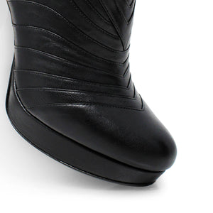 CARLA 120 - Negro Regina Romero Zapato Bota Botin Plataforma Tacon Alto Para Dama en Piel