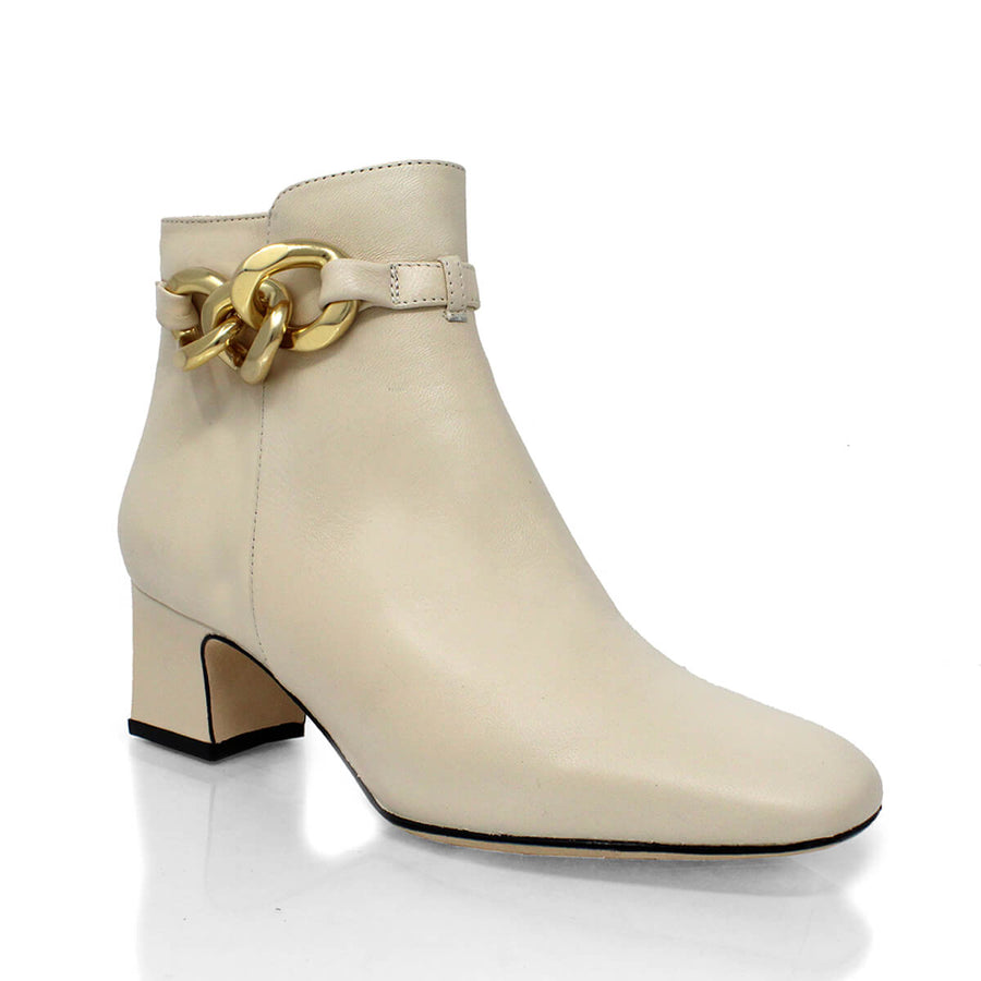 CECILE 45 - Latte Regina Romero Zapato Bota Botin Tacon Bajo Para Dama en Piel