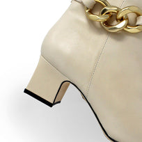 CECILE 45 - Latte Regina Romero Zapato Bota Botin Tacon Bajo Para Dama en Piel