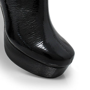 ELSY 95 - Charol Negro Regina Romero Zapato Bota Botin Plataforma Tacon Alto Para Dama en Piel