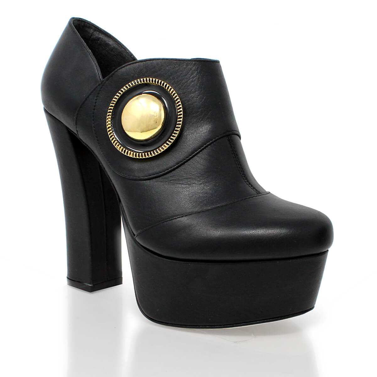 ESTELA 135 - Negro Regina Romero Zapato Plataforma Tacon Alto Para Dama en Piel