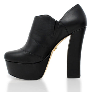 ESTELA 135 - Negro Regina Romero Zapato Plataforma Tacon Alto Para Dama en Piel