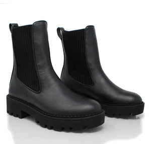 HERA - Black Regina Romero Women's Leather Ankle Boot Shoe