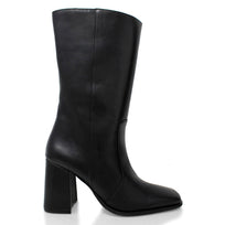 JOAN 75 - Negro Regina Romero Zapato Bota Botin Tacon Alto Para Dama en Piel