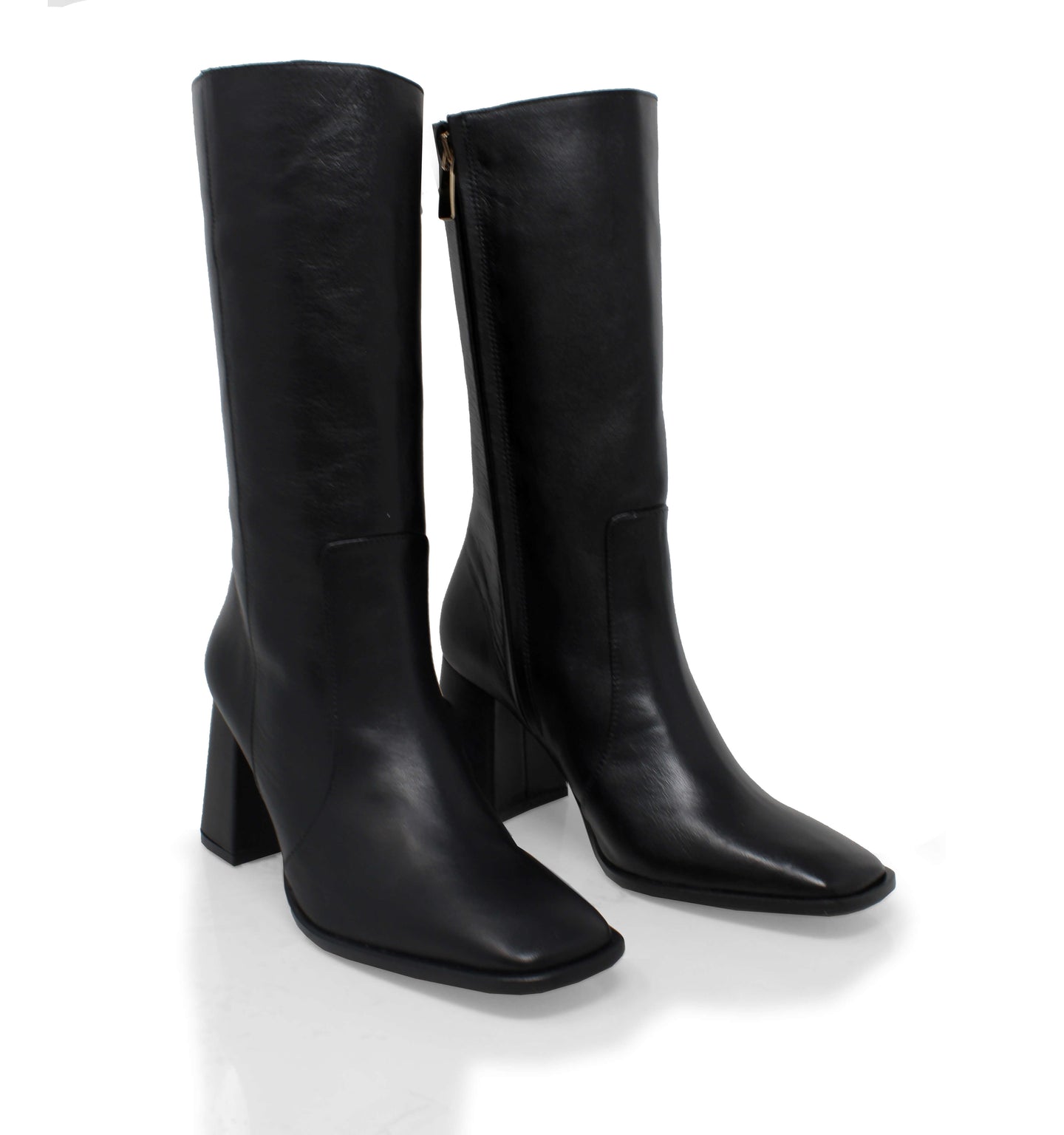 JOAN 75 - Negro Regina Romero Zapato Bota Botin Tacon Alto Para Dama en Piel