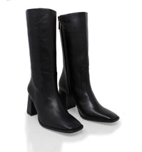 JOAN 75 - Negro Regina Romero Zapato Bota Botin Tacon Alto Para Dama en Piel