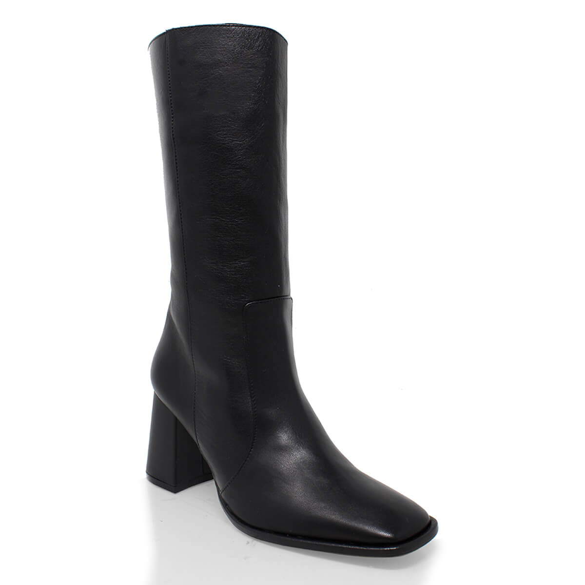 JOAN 75 - Negro Regina Romero Zapato Bota Botin Tacon Alto Para Dama en Piel