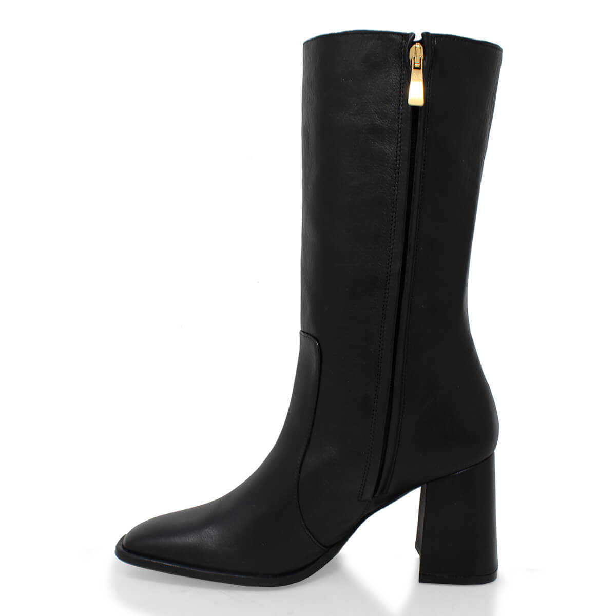 JOAN 75 - Negro Regina Romero Zapato Bota Botin Tacon Alto Para Dama en Piel