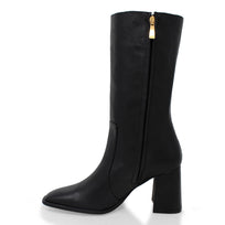 JOAN 75 - Negro Regina Romero Zapato Bota Botin Tacon Alto Para Dama en Piel