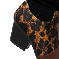 MADELEINE 60 - Ante Negro y Cafe Regina Romero Zapato Bota Botin Tacon Bajo Para Dama en Piel