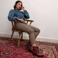 MAGGIE 60 - Vino Regina Romero Zapato Bota Botin Tacon Bajo Para Dama en Piel
