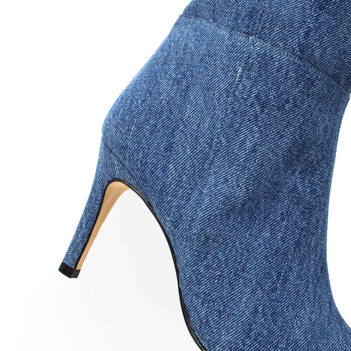 MITZY 75 - Denim Regina Romero Long High Heel Boot Shoe for Women