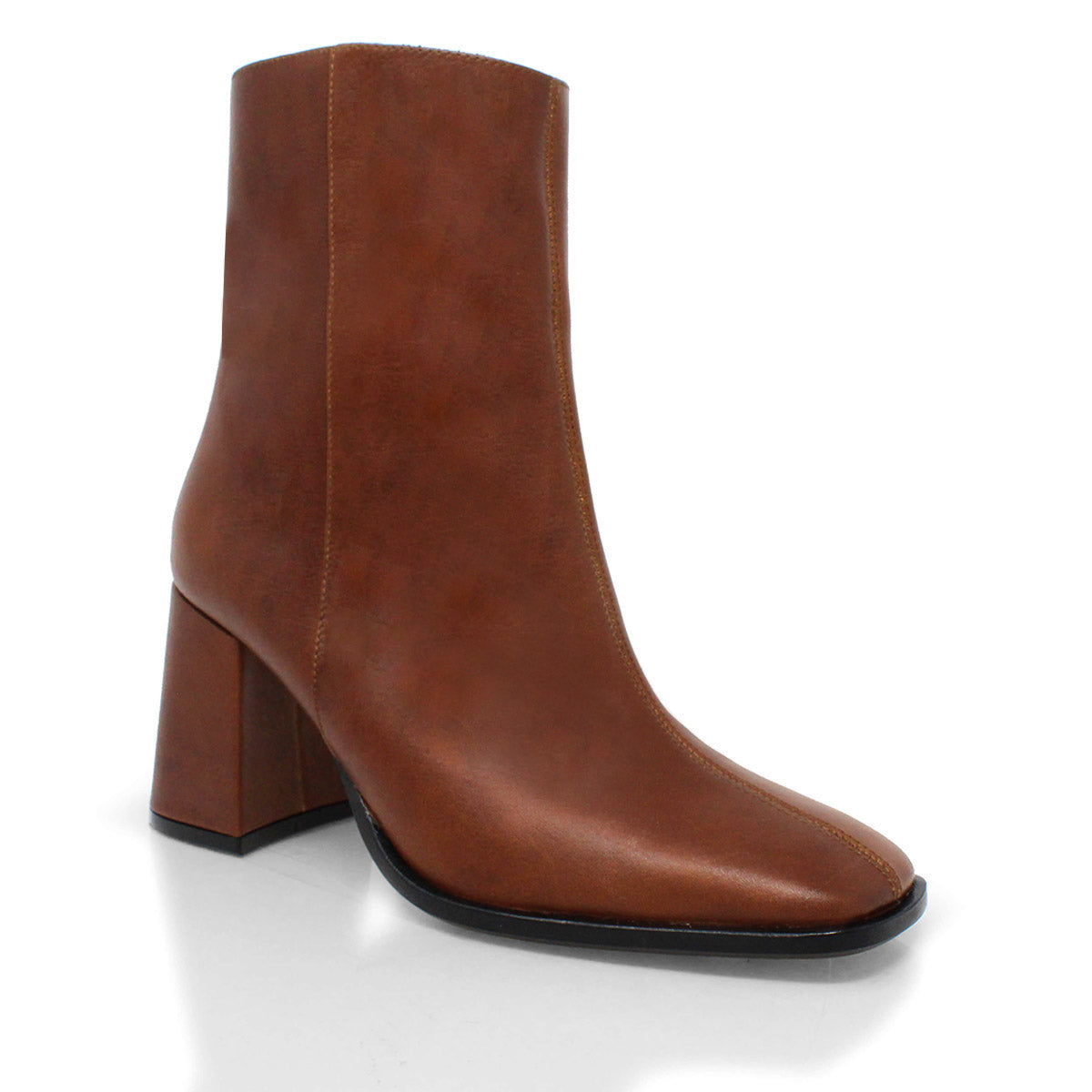 MOSCU 75 - Cafe Oscuro Regina Romero Zapato Bota Botin Tacon Alto Para Dama en Piel