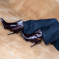 TIZIANA 85 - Vino Regina Romero Zapato Bota Botin Tacon Alto Para Dama en Piel