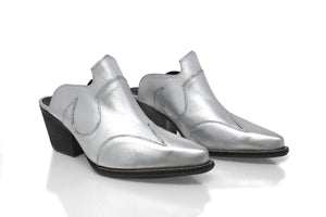TRACY 60 - Silver Regina Romero Low Heel Sneaker Shoe for Women in Leather