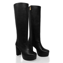VALQUIRIA 95 - Negro Regina Romero Zapato Zapatilla Tacon Alto Para Dama en Piel