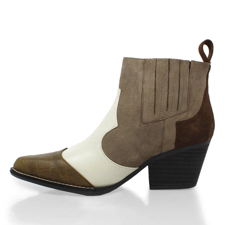 MADDIE 60 Limited Edition - Silver Regina Romero Low Heel Ankle Boot Shoe for Lady in Leather