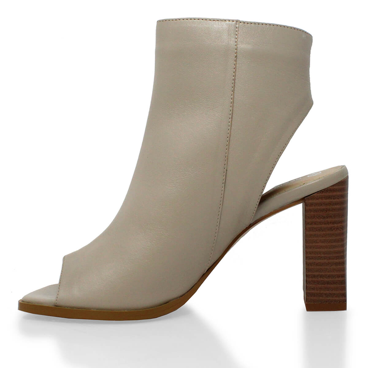 LISBETH 90 - Beige Regina Romero Zapato Bota Botin Tacon Alto Para Dama en Piel