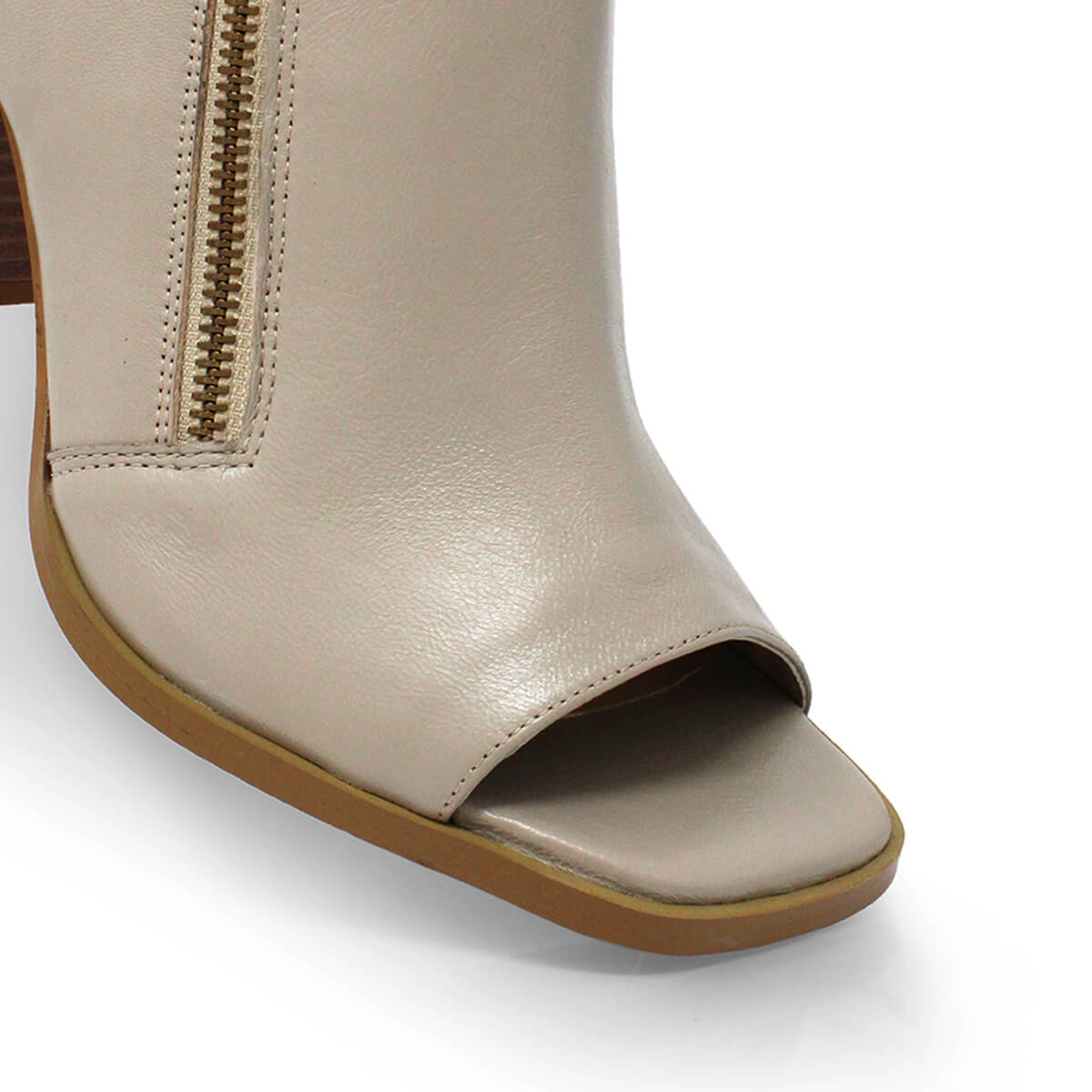 LISBETH 90 - Beige Regina Romero Zapato Bota Botin Tacon Alto Para Dama en Piel