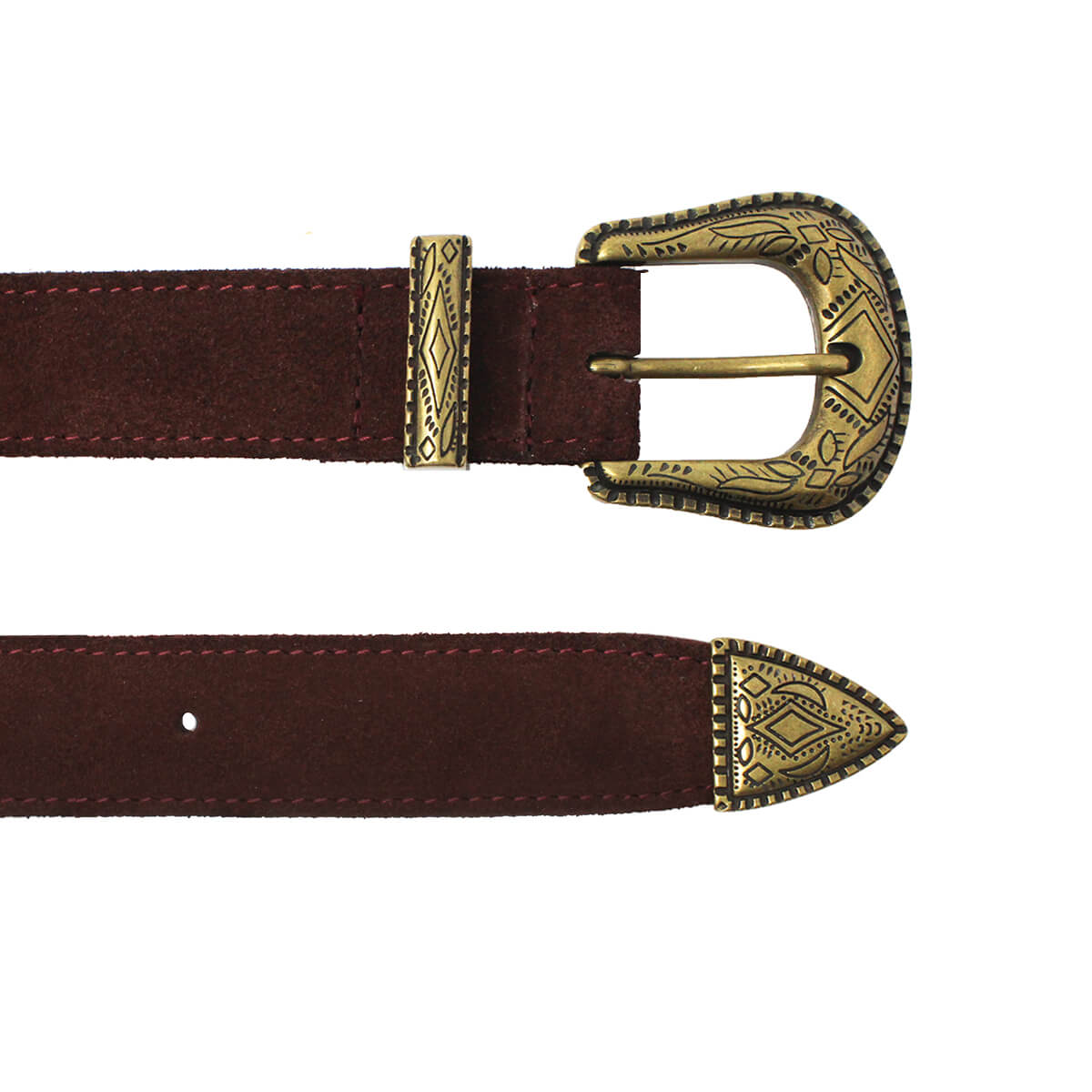 ANNA - Regina Romero Wine Suede Women's Leather Belt Accessory