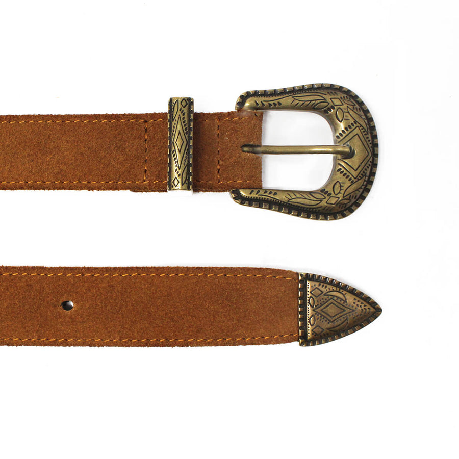 ANNA - Suede Old Gold Regina Romero Women's Leather Belt Accessory