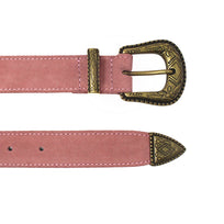 ANNA - Old Pink Suede Regina Romero Women's Leather Belt Accessory