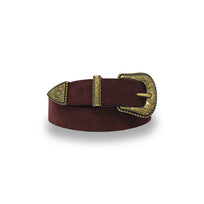 ANNA - Regina Romero Wine Suede Women's Leather Belt Accessory