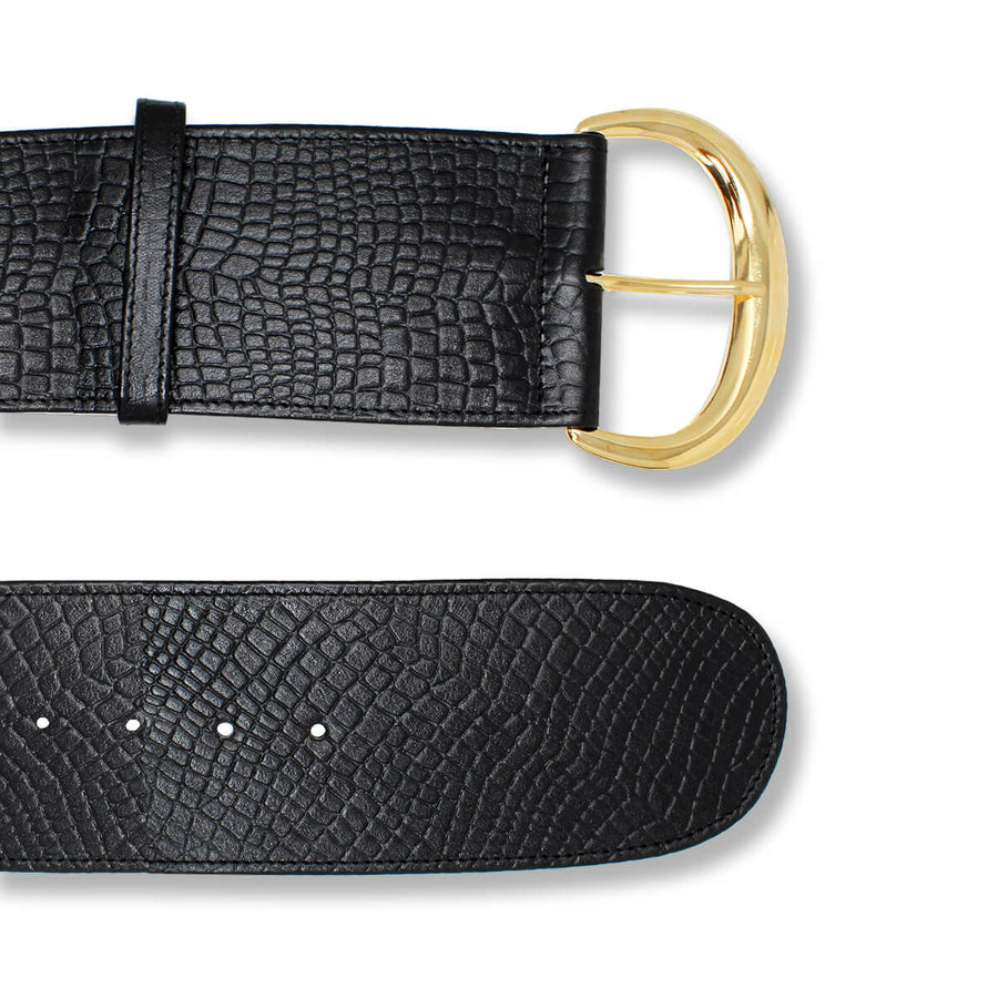 SOL - Negro Regina Romero Accesorio Cinturon Para Dama en Piel