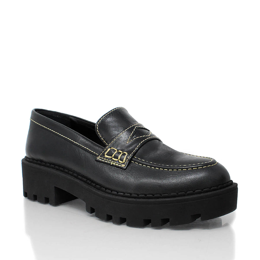 QUINN - Black Regina Romero Urban Sport Tennis Shoe for Women in Leather