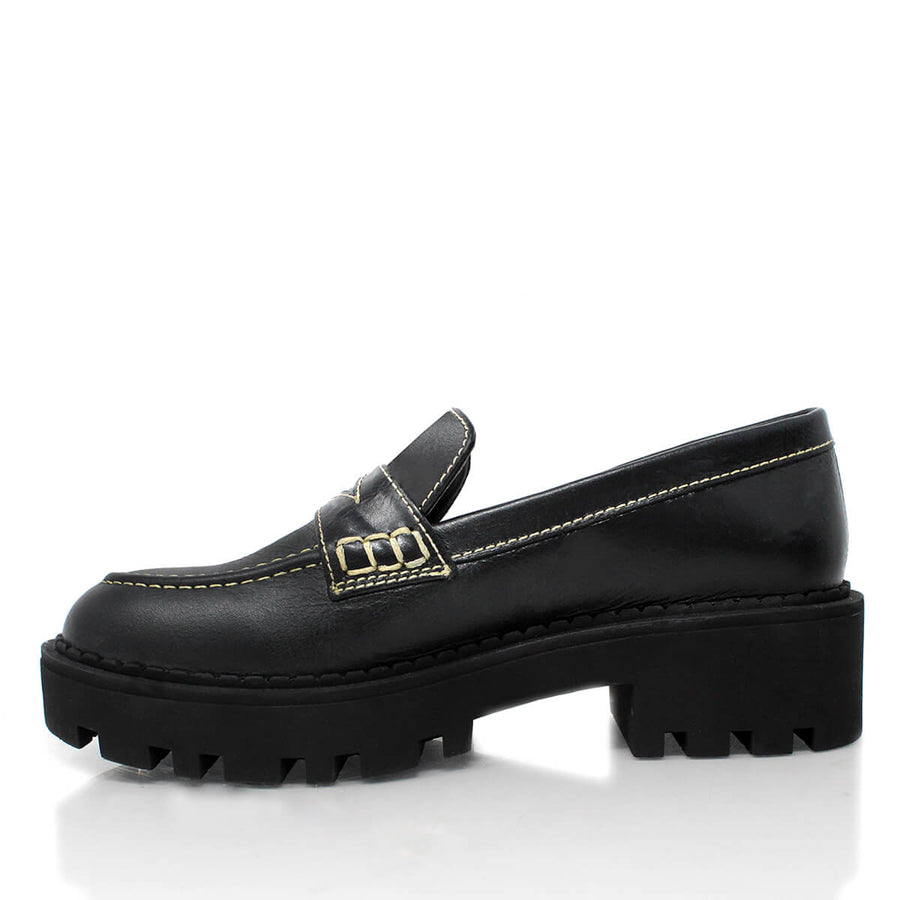QUINN - Black Regina Romero Urban Sport Tennis Shoe for Women in Leather