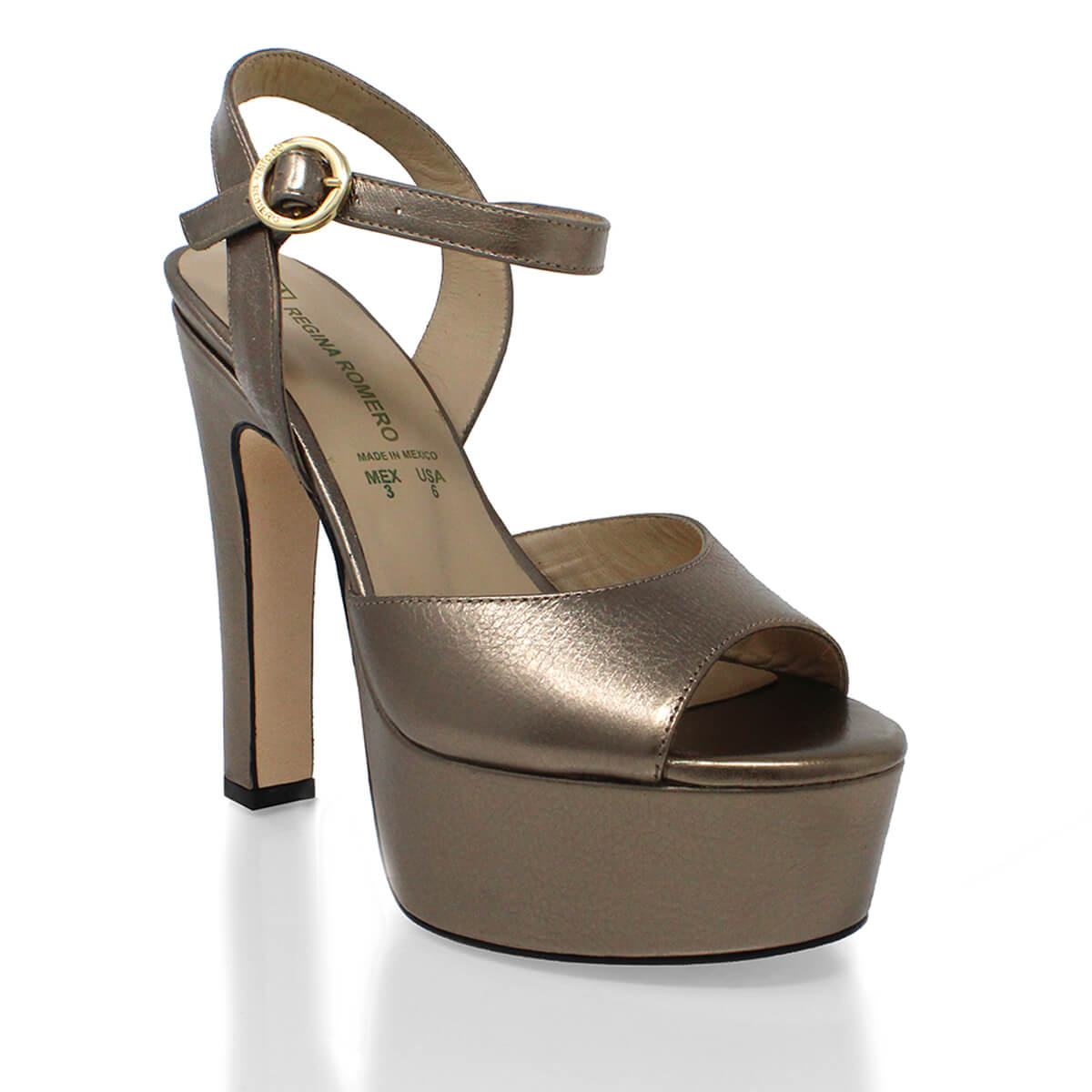 SABRINA 135 - Seda Regina Romero High Heel Platform Sandal Shoe for Women in Leather