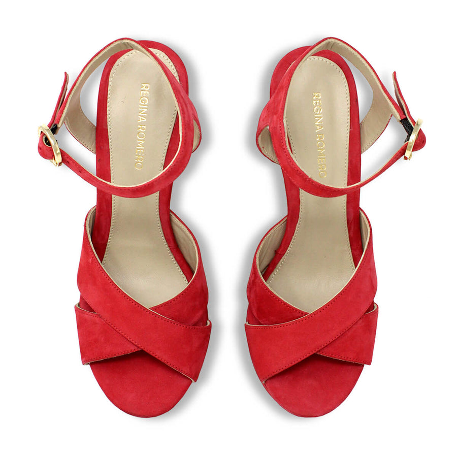 VENUS 120 - Geranio Regina Romero Zapato Sandalia Plataforma Tacon Alto Para Dama en Piel