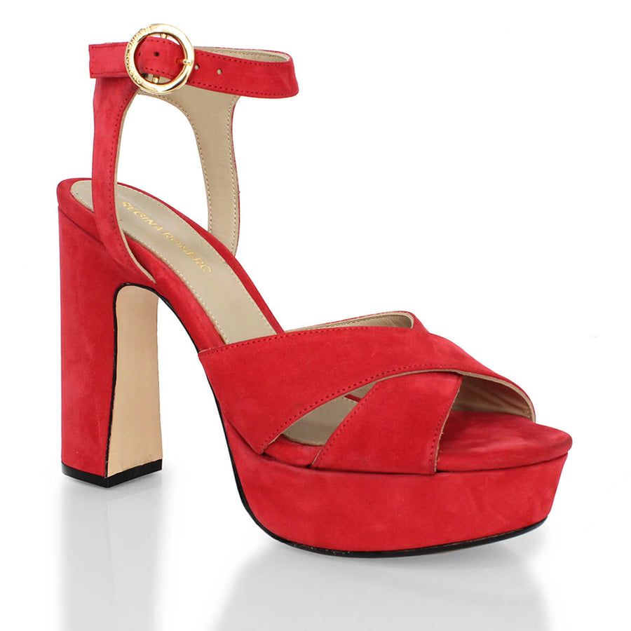 VENUS 120 - Geranio Regina Romero Zapato Sandalia Plataforma Tacon Alto Para Dama en Piel