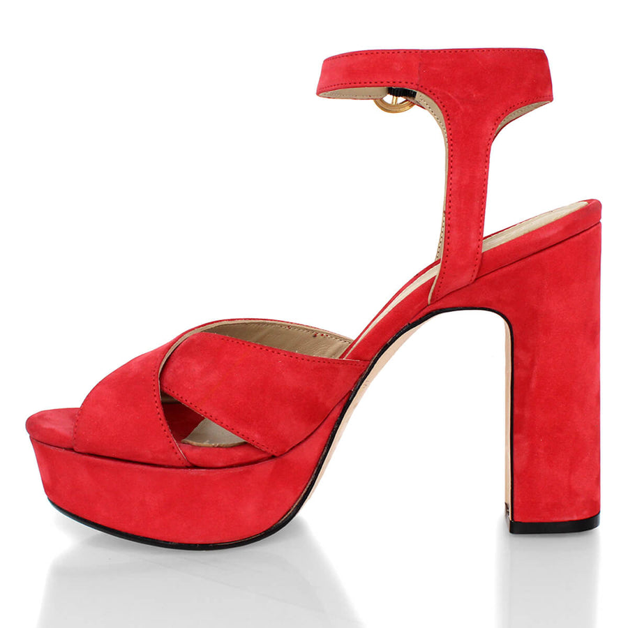 VENUS 120 - Geranio Regina Romero Zapato Sandalia Plataforma Tacon Alto Para Dama en Piel
