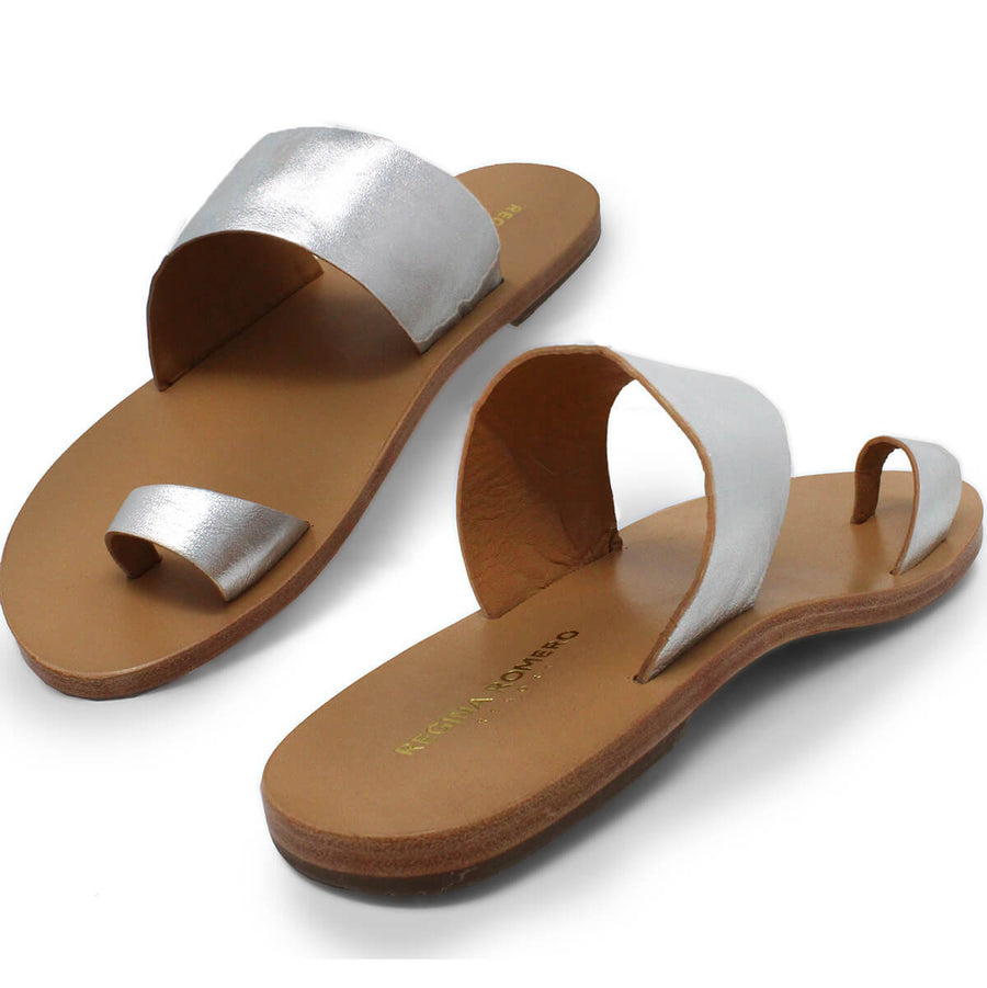 AMAYA - Antimony Regina Romero Resort Flat Sandal Shoe for Lady in Leather