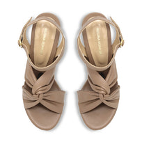 THALIA CON PULSERA 125 - Mocha Regina Romero Zapato Sandalia Plataforma Tacon Alto Para Dama en Piel