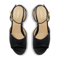 OLIMPIA 100 - Negro Regina Romero Zapato Sandalia Plataforma Tacon Alto Para Dama en Piel